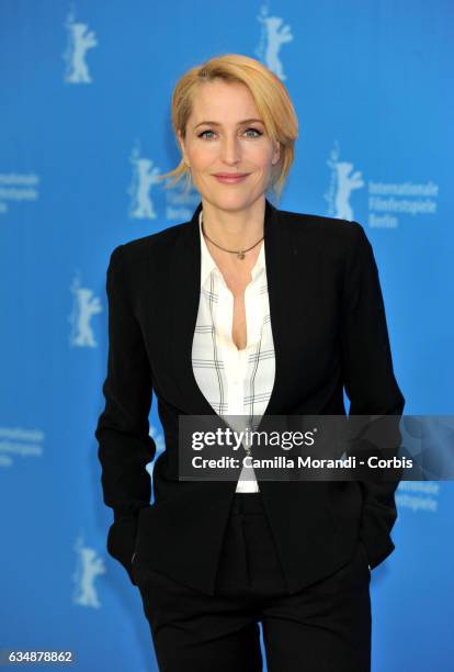 Gillian Anderson attends the 'Viceroy's House' photo call during the 67th Berlinale International Film Festival Berlin at Grand Hyatt Hotel on...