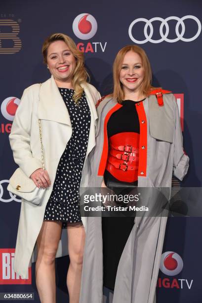 Caroline Frier and Jasmin Schwiers attend the PLACE TO B Party at Borchardt on February 11, 2017 in Berlin, Germany.