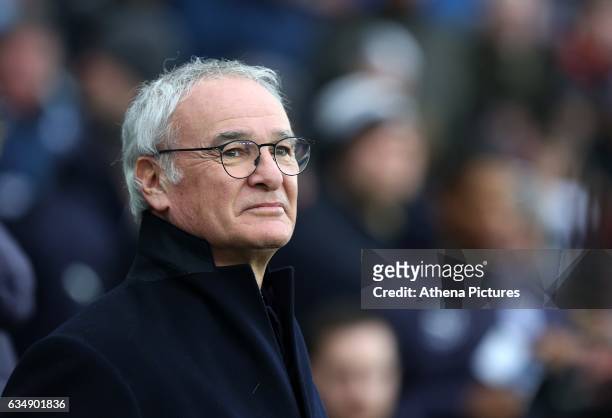 Leicester City manager Claudio Ranieri prior to kick off of the Premier League match between Swansea City and Leicester City at The Liberty Stadium...