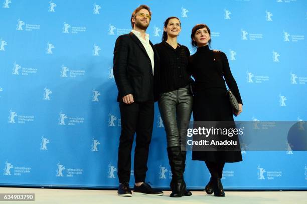 Director Ceylan Ozgun Ozcelik , Actors Algi Eke and Ozgur Cevik attend the photocall of "Kaygi / Inflame" during the 67th Berlinale International...