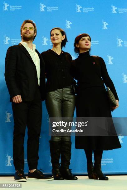 Director Ceylan Ozgun Ozcelik , Actors Algi Eke and Ozgur Cevik attend the photocall of "Kaygi / Inflame" during the 67th Berlinale International...