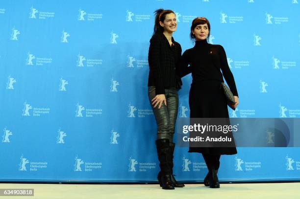 Director Ceylan Ozgun Ozcelik and Actress Algi Eke attend the photocall of "Kaygi / Inflame" during the 67th Berlinale International Film Festival...