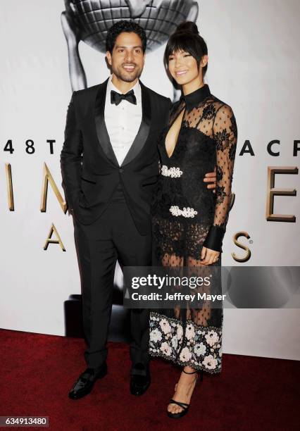 Actor Adam Rodriguez and Grace Gail arrive at the 48th NAACP Image Awards at Pasadena Civic Auditorium on February 11, 2017 in Pasadena, California.