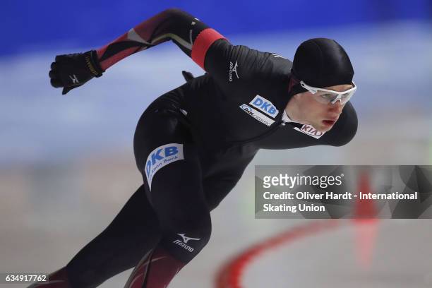 Jeremias Marx of Germany competes in the Men Jun 1000m race during the ISU Junior World Cup Speed Skating Day 2 at the Gunda Niemann Stirnemann...
