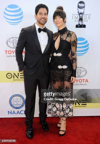 Actor Adam Rodriguez and wife Grace Gail arrive at the 48th NAACP Image Awards at Pasadena Civic Auditorium on February 11, 2017 in Pasadena,...