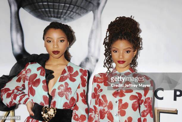 Singers Chloe Bailey and Halle Bailey arrive at the 48th NAACP Image Awards at Pasadena Civic Auditorium on February 11, 2017 in Pasadena, California.