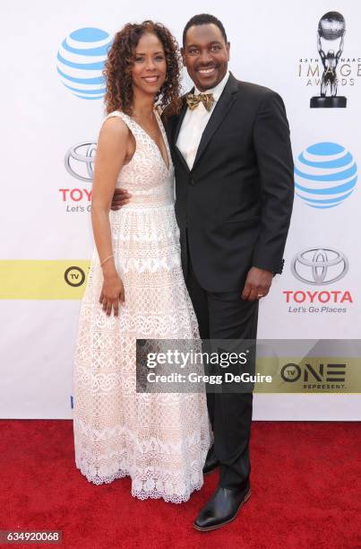 Mykelti Williamson and Sondra Spriggs arrive at the 48th NAACP Image Awards at Pasadena Civic Auditorium on February 11, 2017 in Pasadena, California.