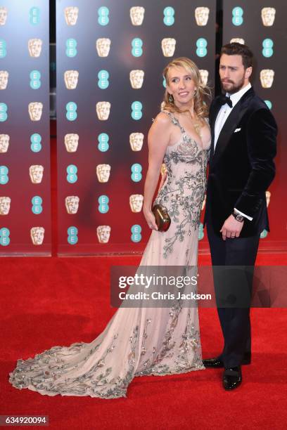 Sam Taylor-Johnson and Aaron Taylor-Johnson attend the 70th EE British Academy Film Awards at Royal Albert Hall on February 12, 2017 in London,...