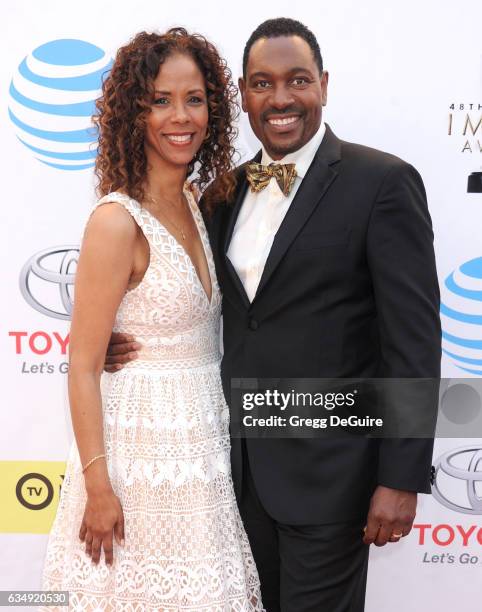 Mykelti Williamson and Sondra Spriggs arrive at the 48th NAACP Image Awards at Pasadena Civic Auditorium on February 11, 2017 in Pasadena, California.