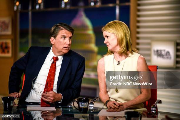 Pictured: Former Gov. Pat McCrory and Katty Kay, Anchor, BBC News World News America appear on "Meet the Press" in Washington, D.C., Sunday, February...