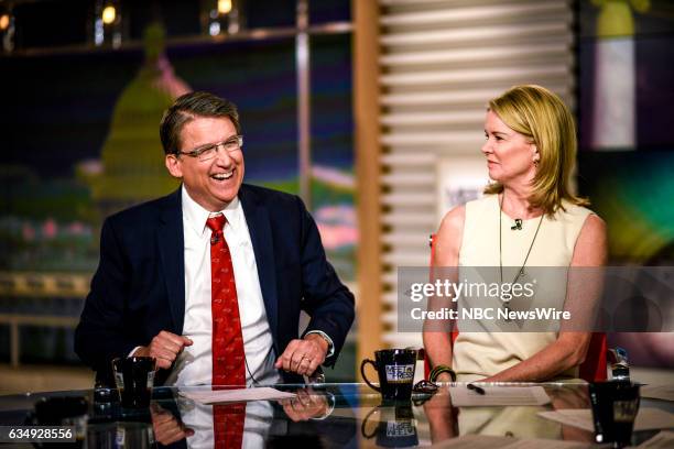 Pictured: Former Gov. Pat McCrory and Katty Kay, Anchor, BBC News World News America appear on "Meet the Press" in Washington, D.C., Sunday, February...