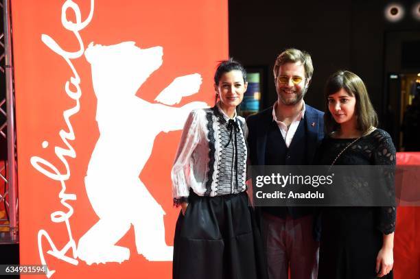 Director Ceylan Ozgun Ozcelik , Actress Algi Eke and Actor Ozgur Cevik attend the red carpet of "Kaygi / Inflame" during the 67th Berlinale...