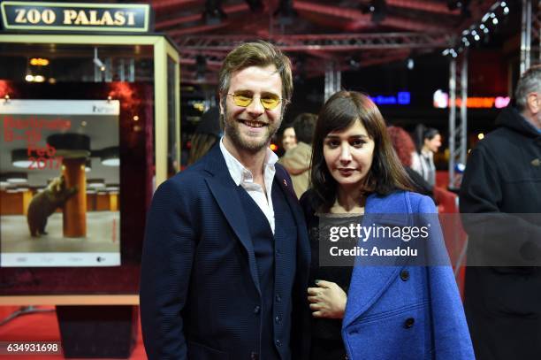 Actress Algi Eke and Actor Ozgur Cevik attend the red carpet of "Kaygi / Inflame" during the 67th Berlinale International Film Festival Berlin at Zoo...