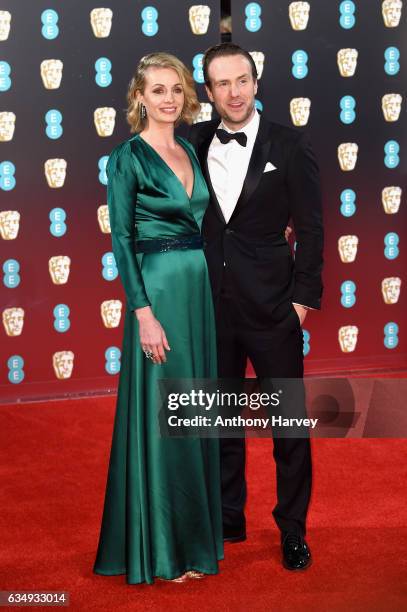 Elize du Toit and Rafe Spall attend the 70th EE British Academy Film Awards at Royal Albert Hall on February 12, 2017 in London, England.