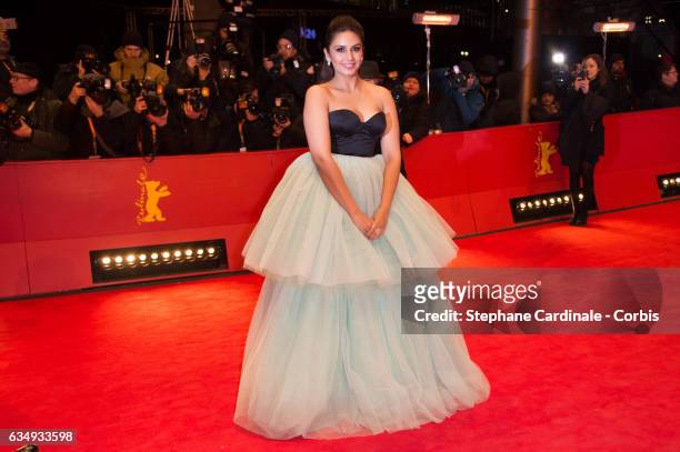 Actress Huma Qureshi attends the 'Viceroy's House' premiere during the 67th Berlinale International Film Festival Berlin at Berlinale Palace on...