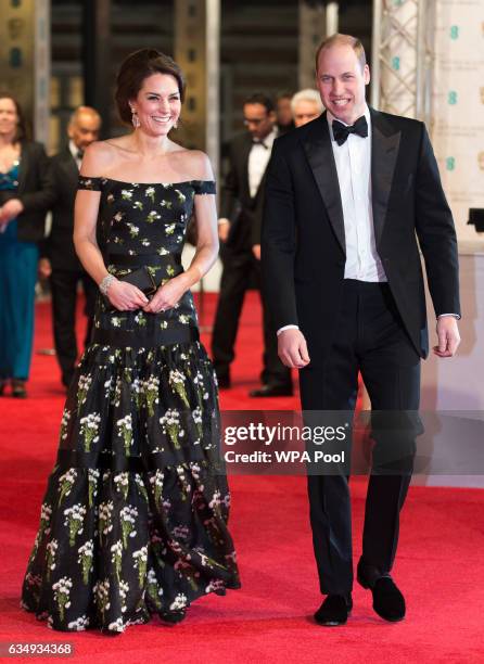 Catherine, Duchess of Cambridge and Prince William, Duke of Cambridge attend the 70th EE British Academy Film Awards at the Royal Albert Hall on...