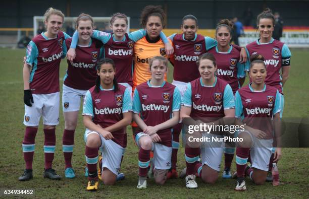 West Ham United Ladies Team shoot during FA Women's Premier League Southern Division West Ham United Ladies against Portsmouth Ladies at Arena...