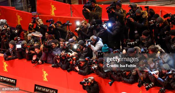 Photograpers during the 'Django' premiere during the 67th Berlinale International Film Festival Berlin at Berlinale Palace on February 9, 2017 in...