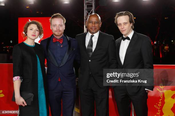 Actress Hannah Steele, actor Stefan Konarske, film director and screenwriter Raoul Peck and actor August Diehl attend the 'The Young Karl Marx'...