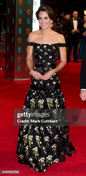 Catherine, Duchess of Cambridge attends the 70th EE British Academy Film Awards at Royal Albert Hall on February 12, 2017 in London, England.