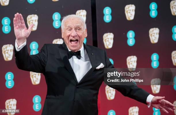 Mel Brooks attends the 70th EE British Academy Film Awards at Royal Albert Hall on February 12, 2017 in London, England.