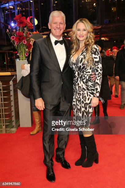 Alexander Schuhmacher and his wife Stefanie Schuhmacher attend the 'Viceroy's House' premiere during the 67th Berlinale International Film Festival...
