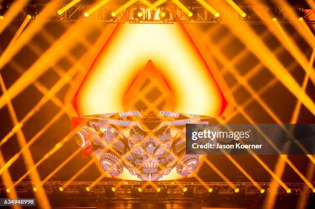 Excision performs on stage at Fillmore Miami Beach on February 11, 2017 in Miami Beach, Florida.