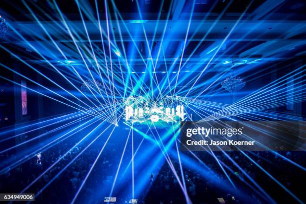 Excision performs on stage at Fillmore Miami Beach on February 11, 2017 in Miami Beach, Florida.