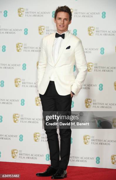 Eddie Redmayne poses in the winners room at the 70th EE British Academy Film Awards at Royal Albert Hall on February 12, 2017 in London, England.