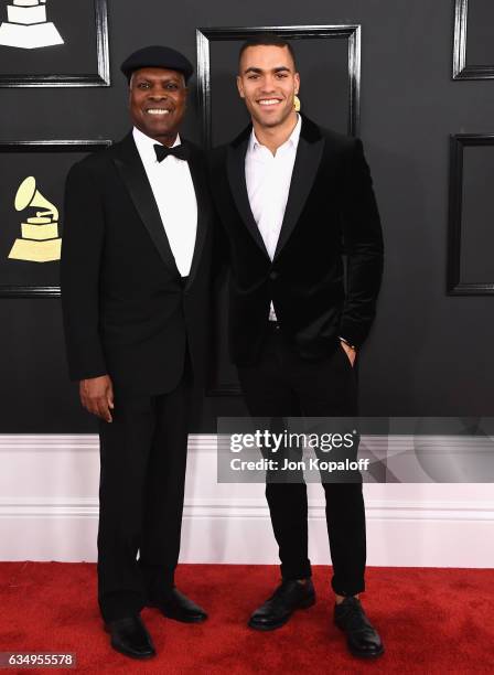 Musician Booker T. Jones and Ted Jones attend The 59th GRAMMY Awards at STAPLES Center on February 12, 2017 in Los Angeles, California.