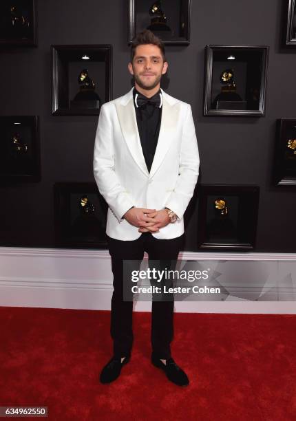 Recording artist Thomas Rhett attends The 59th GRAMMY Awards at STAPLES Center on February 12, 2017 in Los Angeles, California.
