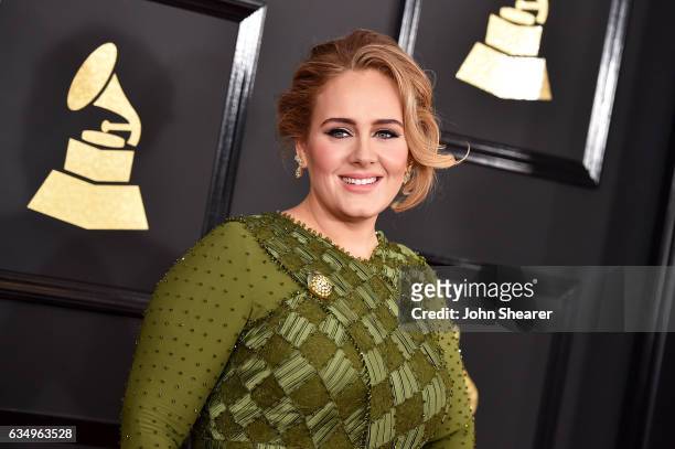 Recording artist Adele attends The 59th GRAMMY Awards at STAPLES Center on February 12, 2017 in Los Angeles, California.