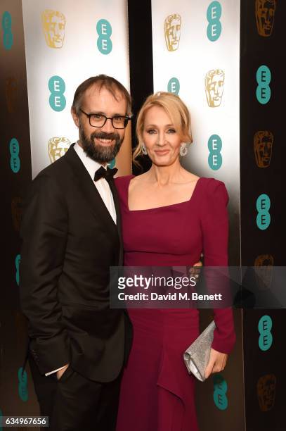 Neil Murray and J.K. Rowling attend the official After Party Dinner for the EE British Academy Film Awards at Grosvenor House on February 12, 2017 in...