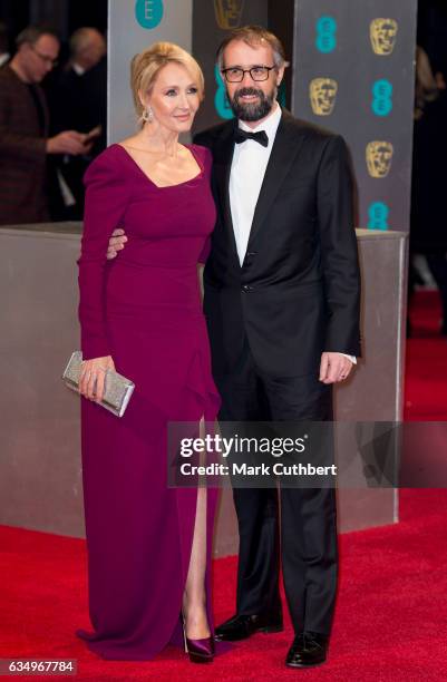 Joanne Rowling and Neil Murray attend the 70th EE British Academy Film Awards at Royal Albert Hall on February 12, 2017 in London, England.