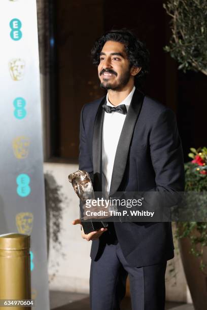 Dev Patel attends the official after party for the 70th EE British Academy Film Awards at The Grosvenor House Hotel on February 12, 2017 in London,...