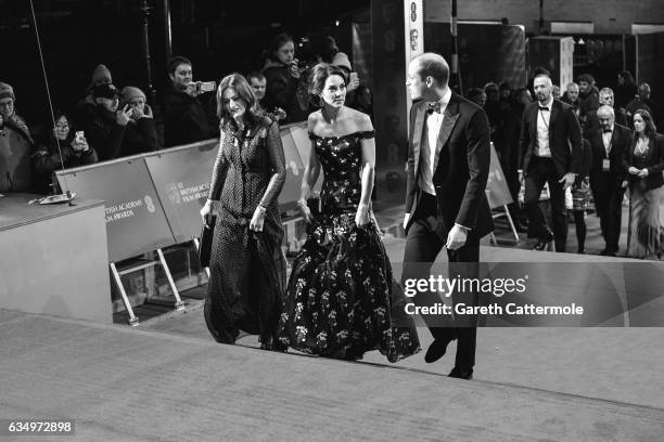 Amanda Berry, Catherine, Duchess of Cambridge and Prince William, Duke of Cambridge attend the 70th EE British Academy Film Awards at Royal Albert...