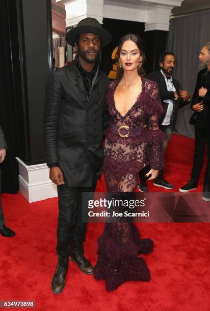 Recording artist Gary Clark Jr. And Nicole Trunfio at The 59th Annual GRAMMY Awards at STAPLES Center on February 12, 2017 in Los Angeles, California.