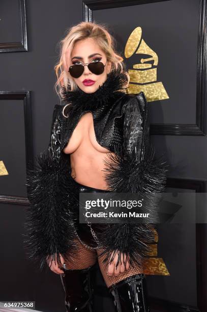 Lady Gaga attends The 59th GRAMMY Awards at STAPLES Center on February 12, 2017 in Los Angeles, California.