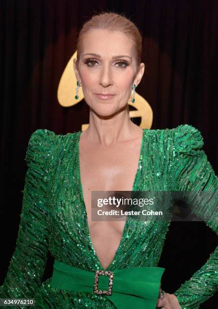 Singer Celine Dion attends The 59th GRAMMY Awards at STAPLES Center on February 12, 2017 in Los Angeles, California.