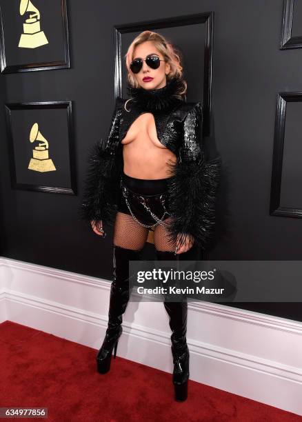 Lady Gaga attends The 59th GRAMMY Awards at STAPLES Center on February 12, 2017 in Los Angeles, California.