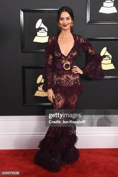 Model Nicole Trunfio attends The 59th GRAMMY Awards at STAPLES Center on February 12, 2017 in Los Angeles, California.