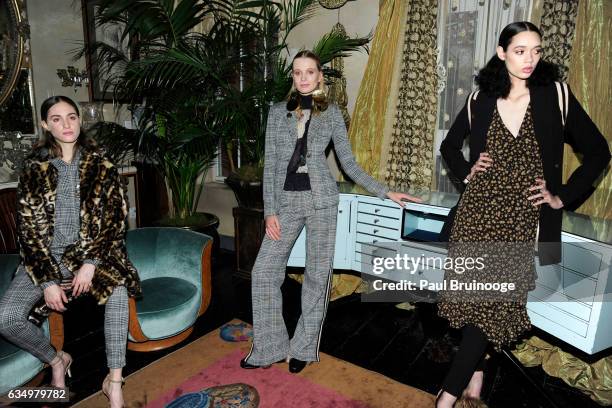 Model poses at the Tracy Reese Presentation during New York Fashion Week at 632 Hudson on February 12, 2016 in New York City.