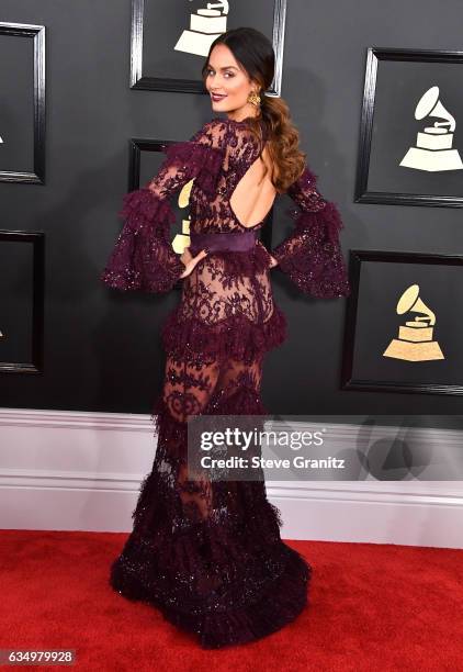 Model Nicole Trunfio attends The 59th GRAMMY Awards at STAPLES Center on February 12, 2017 in Los Angeles, California.