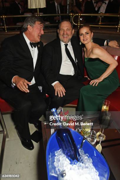 Stephen Fry, Harvey Weinstein and Amy Adams attend The Weinstein Company, Entertainment Film Distributors, Studiocanal 2017 BAFTA After Party in...