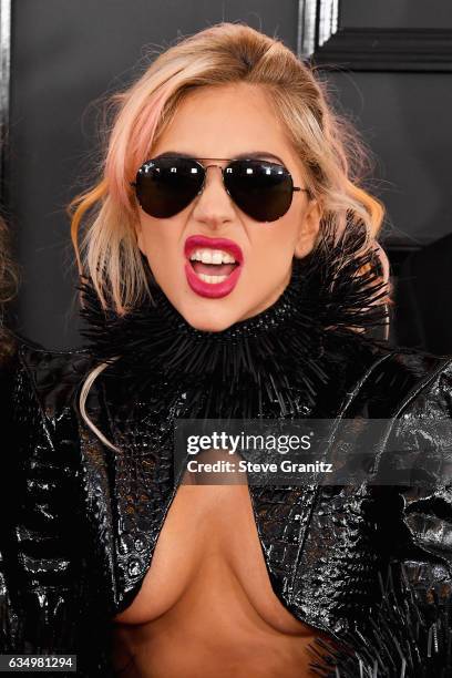 Singer Lady Gaga attends The 59th GRAMMY Awards at STAPLES Center on February 12, 2017 in Los Angeles, California.