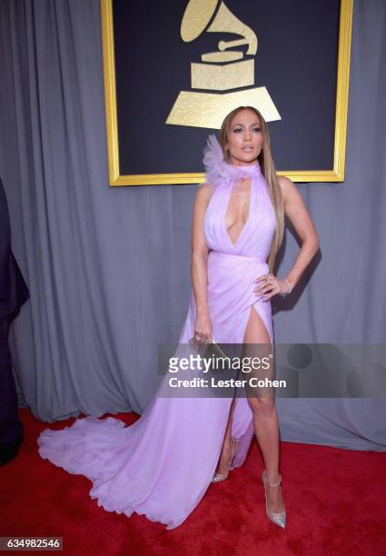 Recording artist Jennifer Lopez attends The 59th GRAMMY Awards at STAPLES Center on February 12, 2017 in Los Angeles, California.
