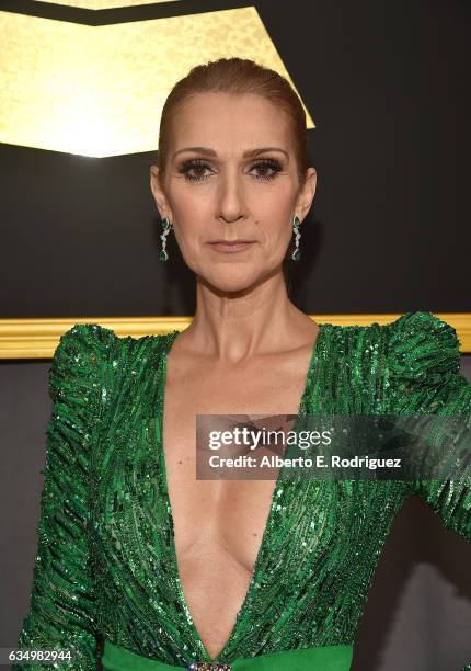 Singer Celine Dion attends The 59th GRAMMY Awards at STAPLES Center on February 12, 2017 in Los Angeles, California.