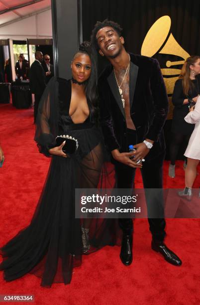 Recording artist Desiigner and Zana Ray at The 59th Annual GRAMMY Awards at STAPLES Center on February 12, 2017 in Los Angeles, California.