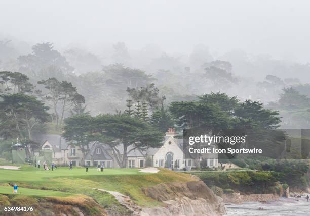 The view to the 10th hole green along the coast during the second round of the AT&T Pebble Beach Pro-Am in Pebble Beach, CA on Friday, February 10,...