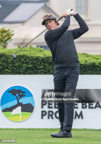 Stuart Appleby drives the ball off the 1st tee during the second round of the AT&T Pebble Beach Pro-Am in Pebble Beach, CA on Friday, February 10,...